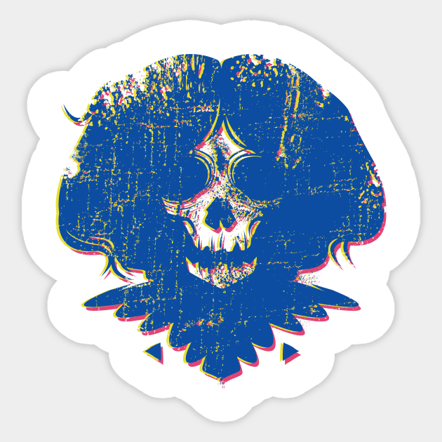 Ghost Face - Blue Sticker by RudeOne